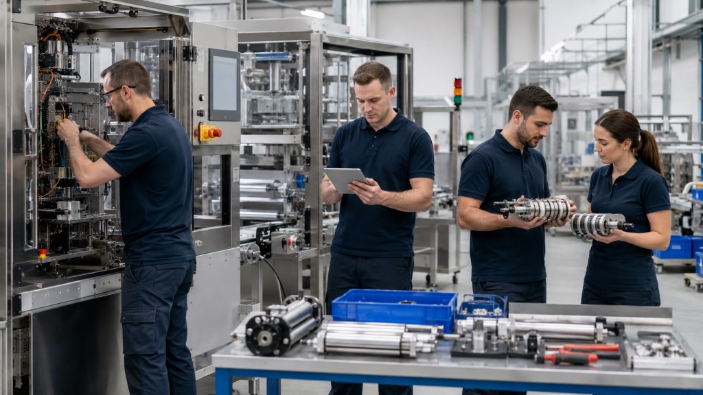 Co daje automatyczna korekta parametrów, którą implementuje firma produkująca maszyny pakujące w sterowaniu?